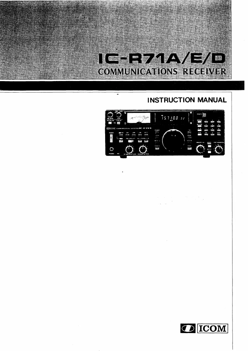 Image de la première page du manuel de l'appareil IC-R71A
