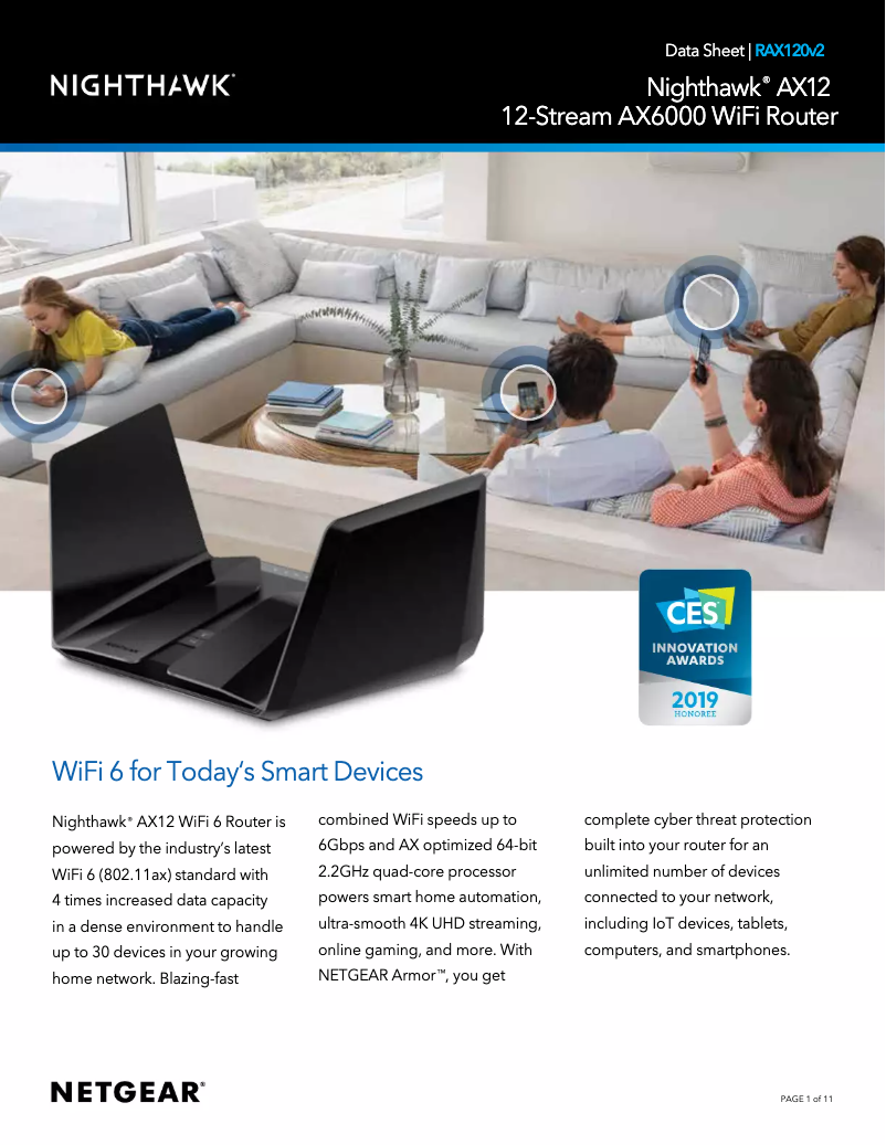 Image de la première page du manuel de l'appareil Nighthawk RAX120v2