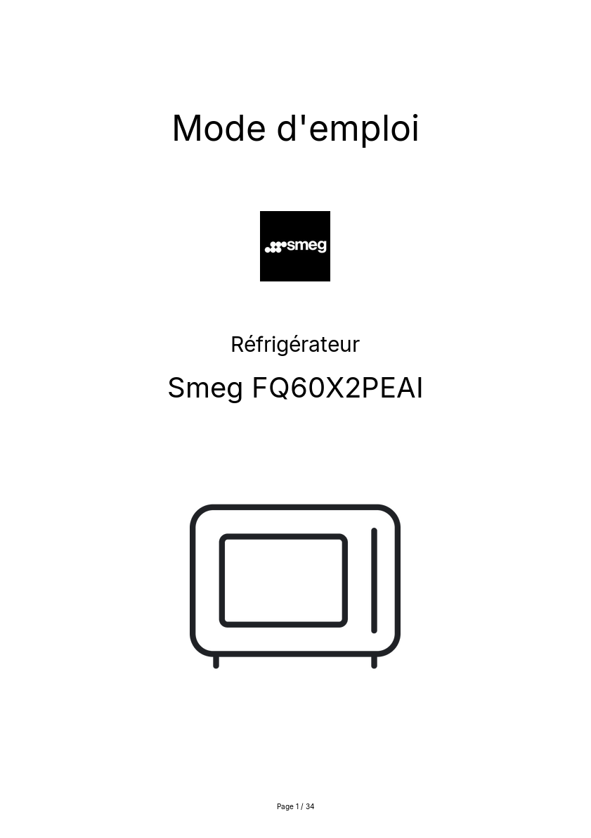 Image de la première page du manuel de l'appareil FQ60X2PEAI