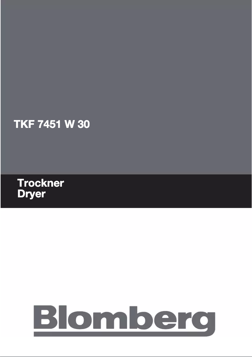 Page n°1 - Manuel utilisateur Blomberg TKF 7451 W30