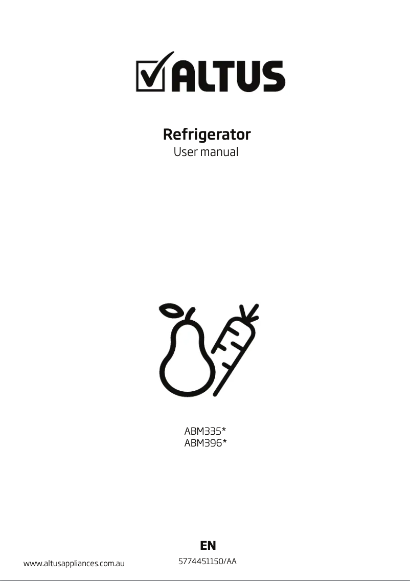 Page n°1 - Manuel utilisateur Altus ABM396W