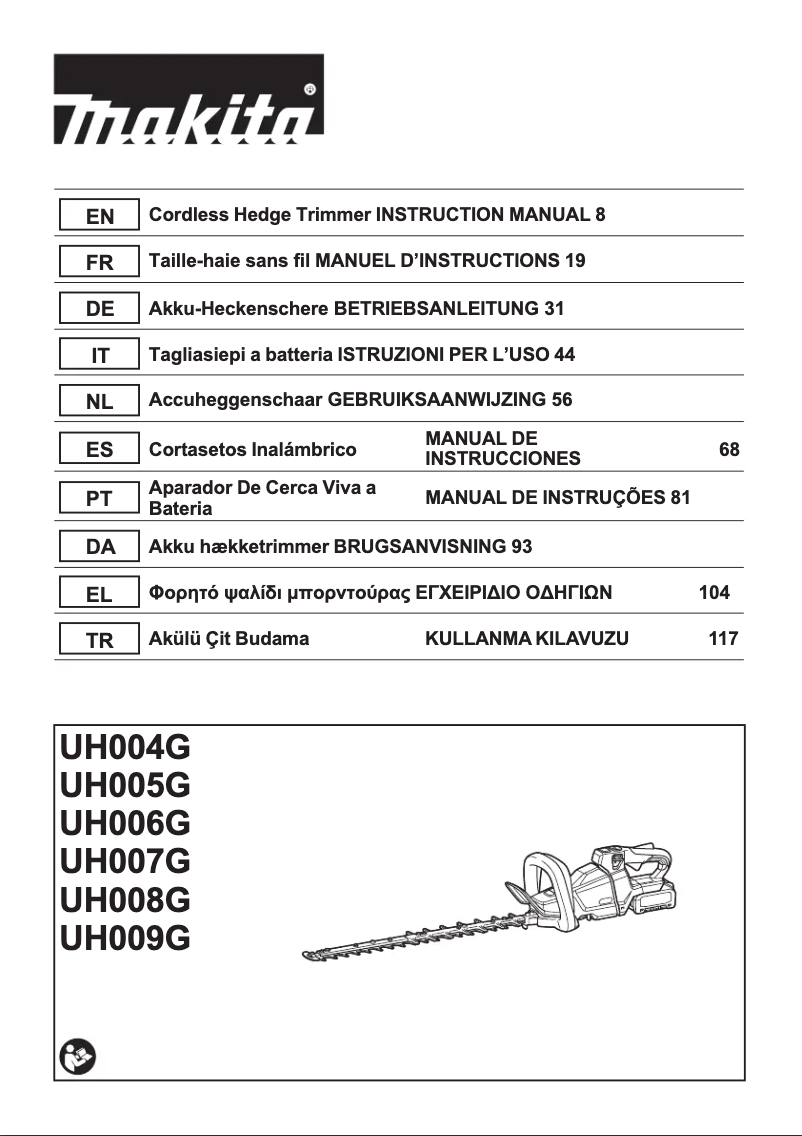 Page 1 de la notice Manuel utilisateur Makita UH004GD202