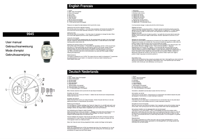 Page 1 de la notice Manuel utilisateur Davis 9945