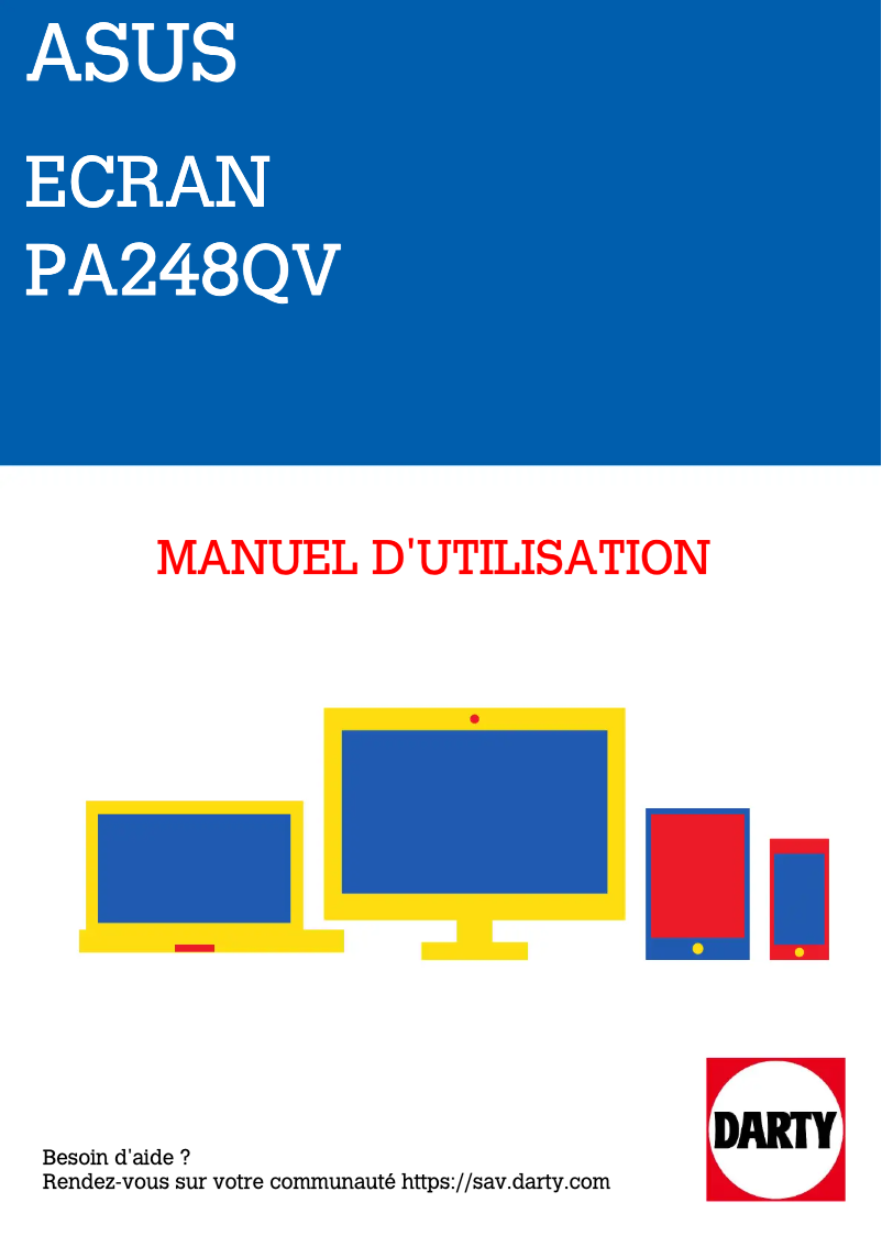 Page 1 de la notice Manuel utilisateur Asus ProArt Display PA248QV