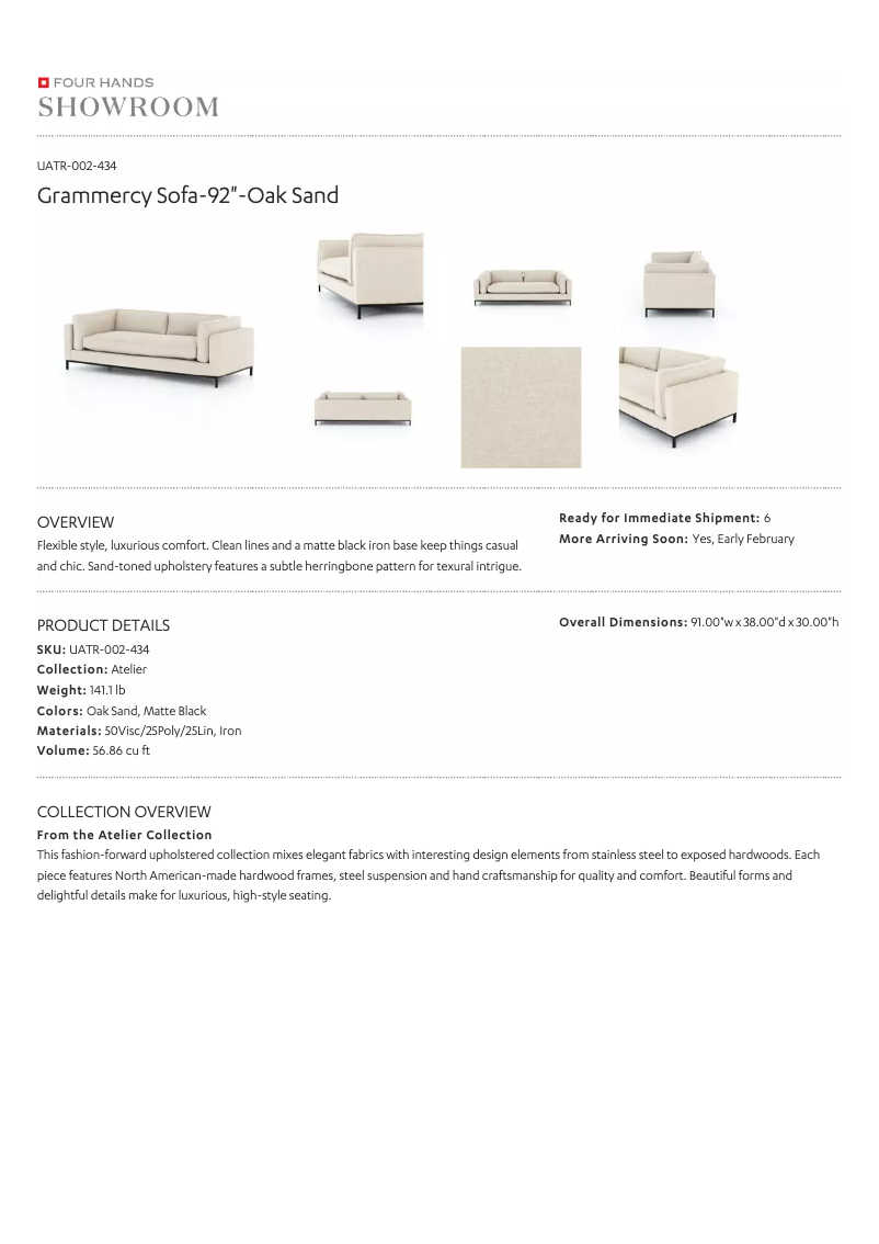 Page 1 de la notice Manuel utilisateur Four Hands UATR-002-434