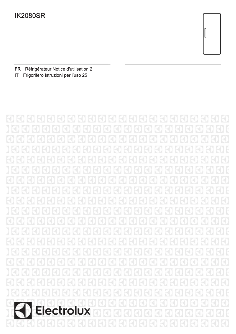Page 1 de la notice Manuel utilisateur Electrolux IK2080SR