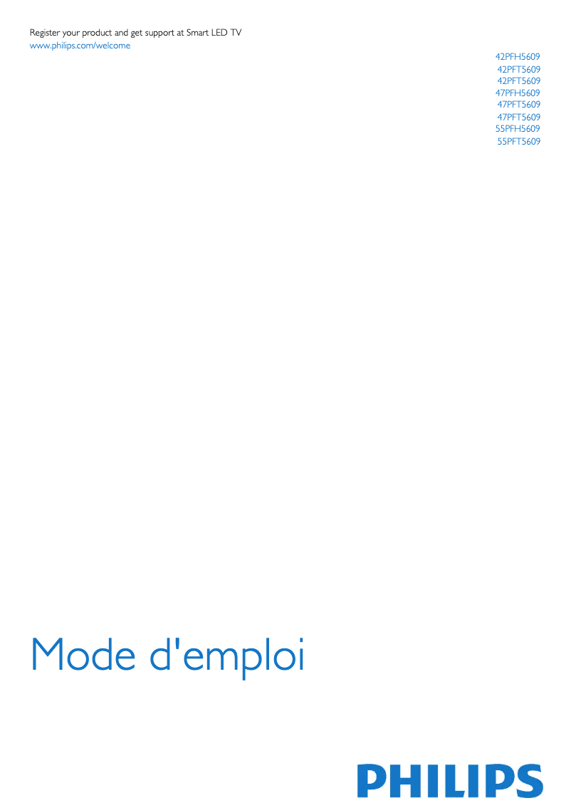 Page n°1 - Manuel utilisateur Philips 47PFH5609