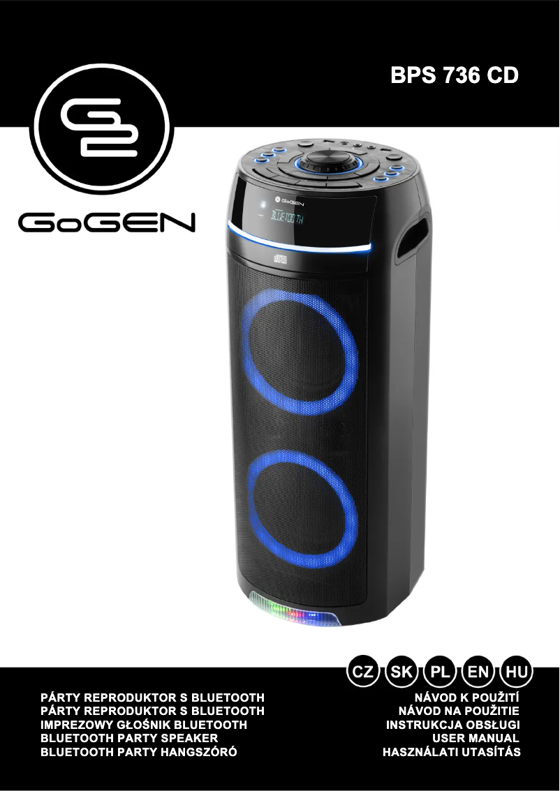 Page 1 de la notice Manuel utilisateur GoGen BPS 736 CD