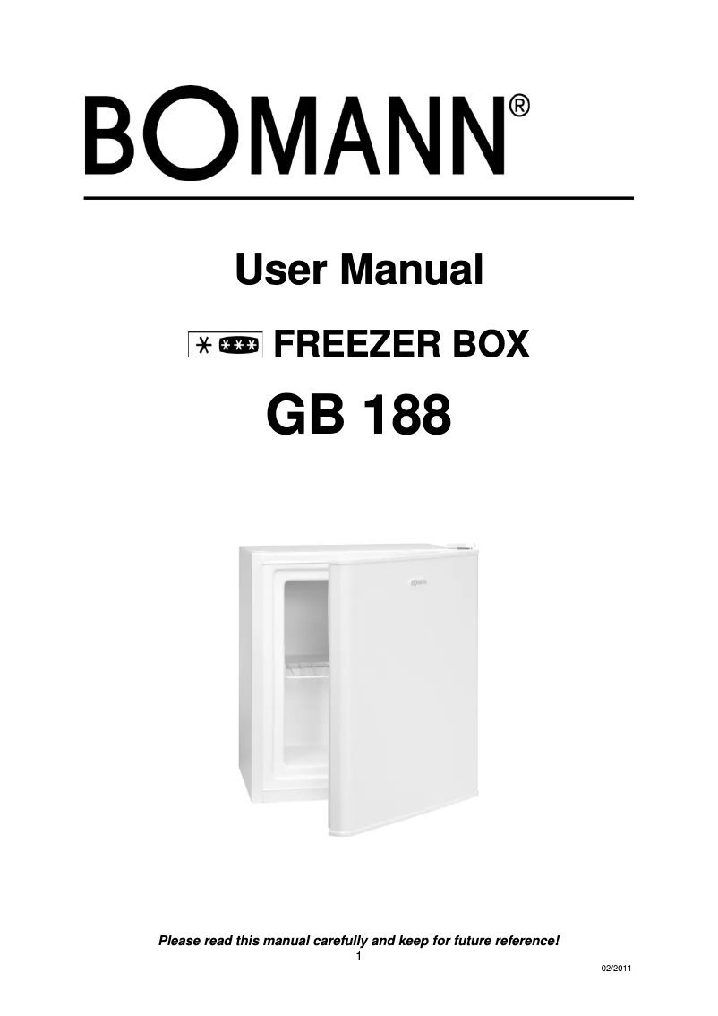 Image de la première page du manuel de l'appareil GB 188