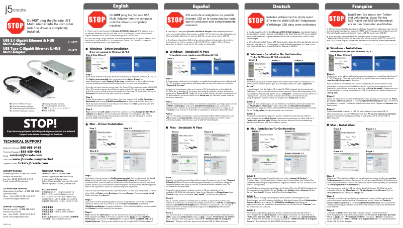 Página 1 del manual Manual de usuario j5create JCH471