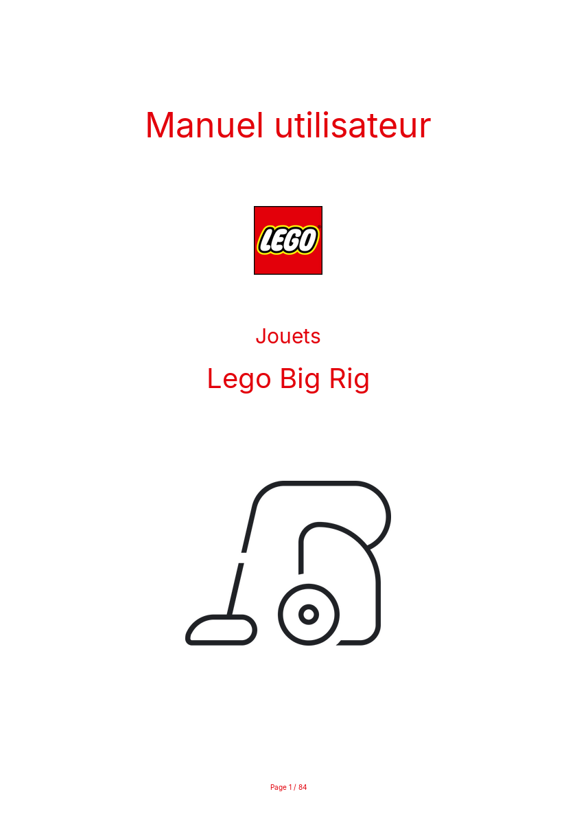 Page n°1 - Manuel utilisateur Lego Big Rig