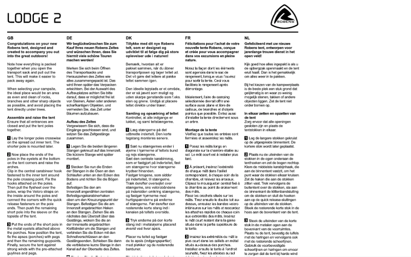 Página 1 del manual Manual de usuario Robens Lodge 2