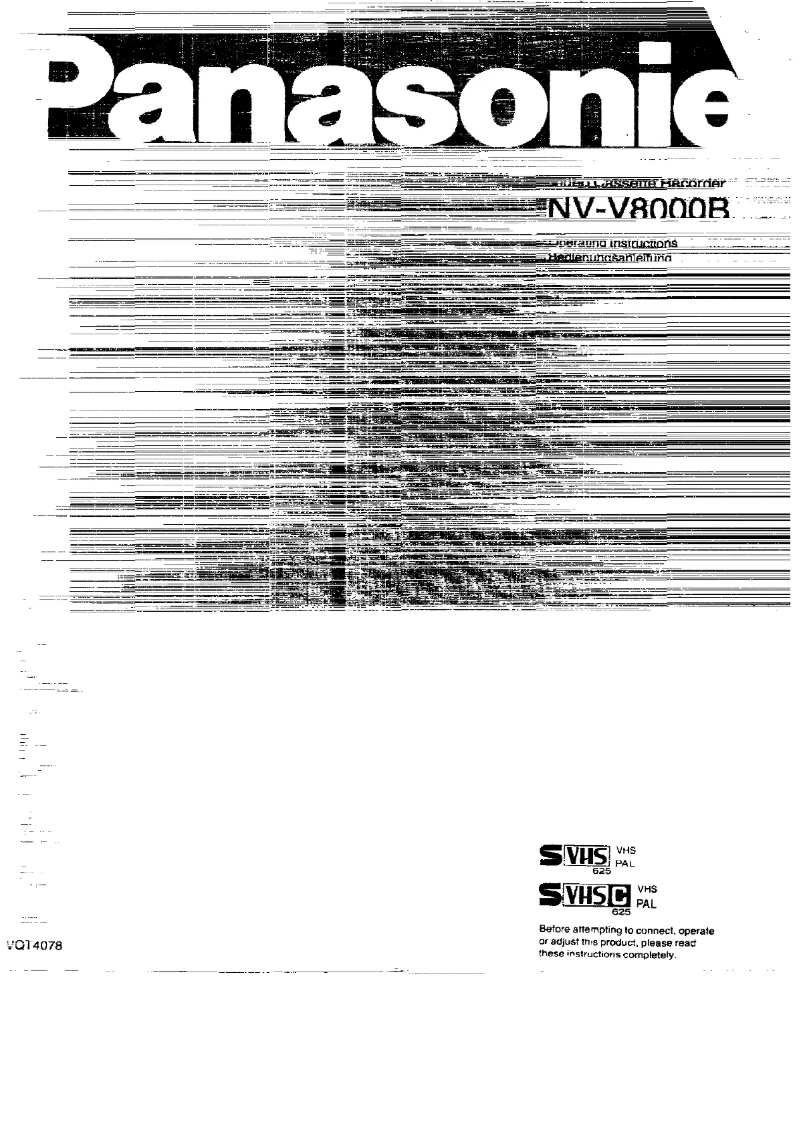 Page n°1 - Manuel utilisateur Panasonic NV-V8000E