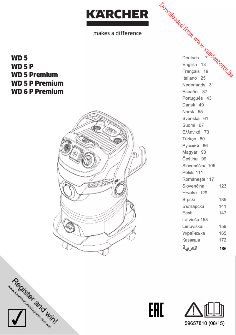 Page n°1 - Manuel utilisateur Kärcher WD 5 Premium