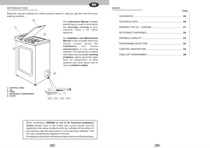 Page n°1 - Manuel utilisateur Iberna LB ITL 413 T