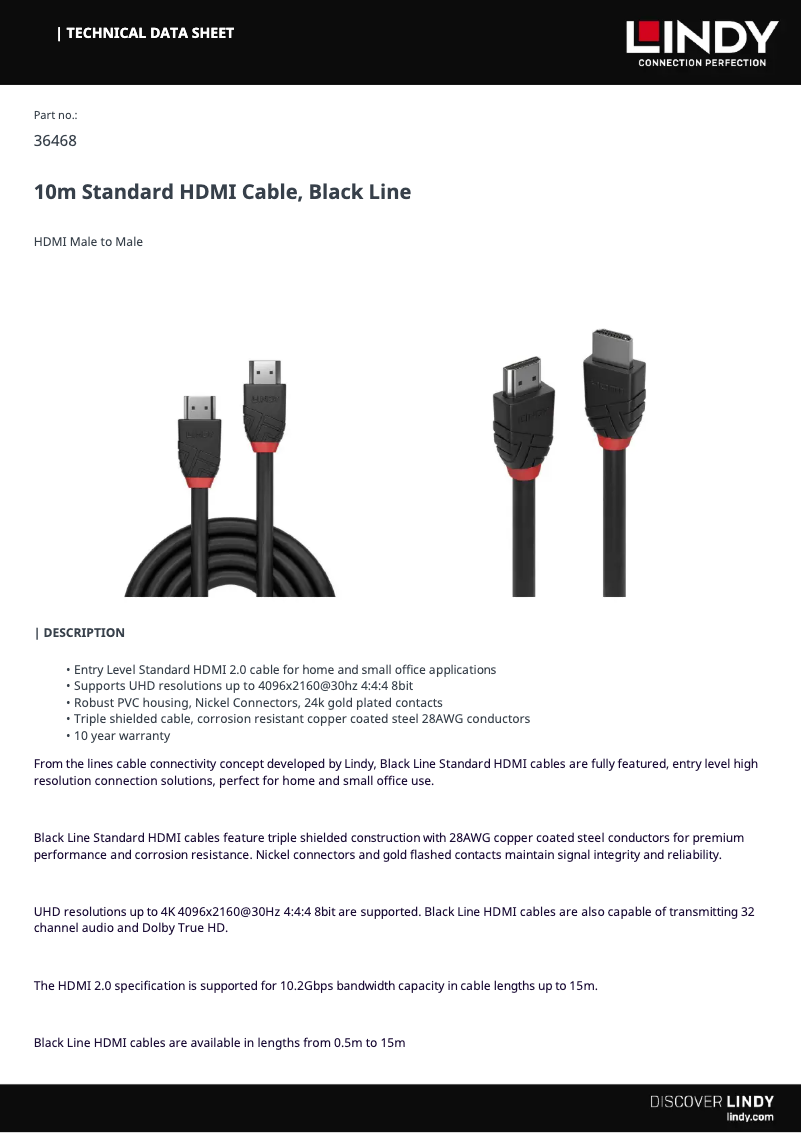 Page 1 de la notice Manuel utilisateur Lindy 36468
