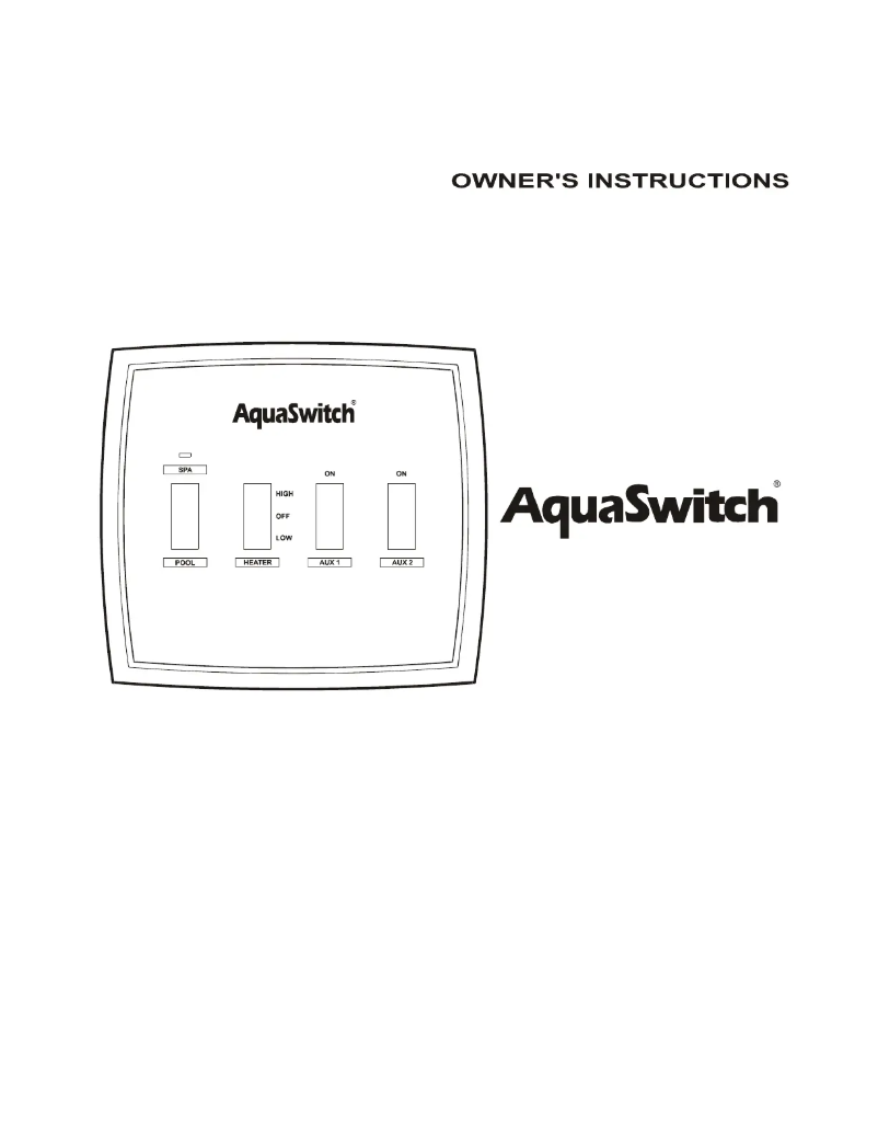Page n°1 - Guide d'installation JANDY AquaSwitch