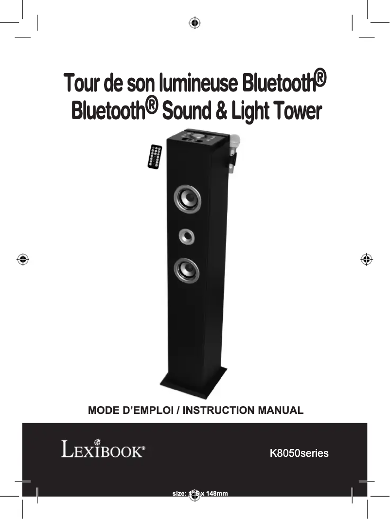 Page 1 de la notice Manuel utilisateur Lexibook K8050