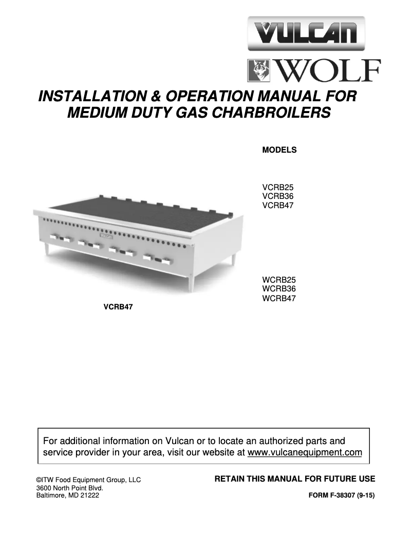 Page n°1 - Manuel utilisateur Vulcan VCRB25