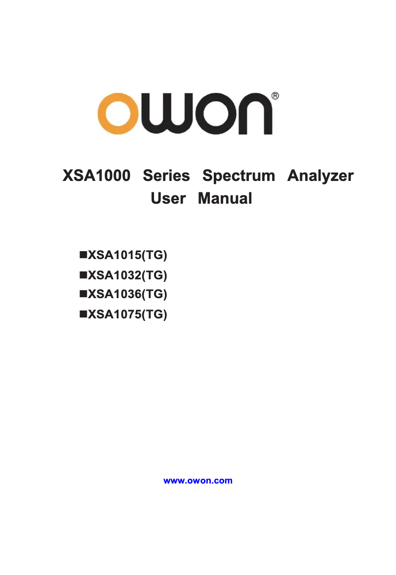 Page 1 de la notice Manuel utilisateur Owon XSA1000TG