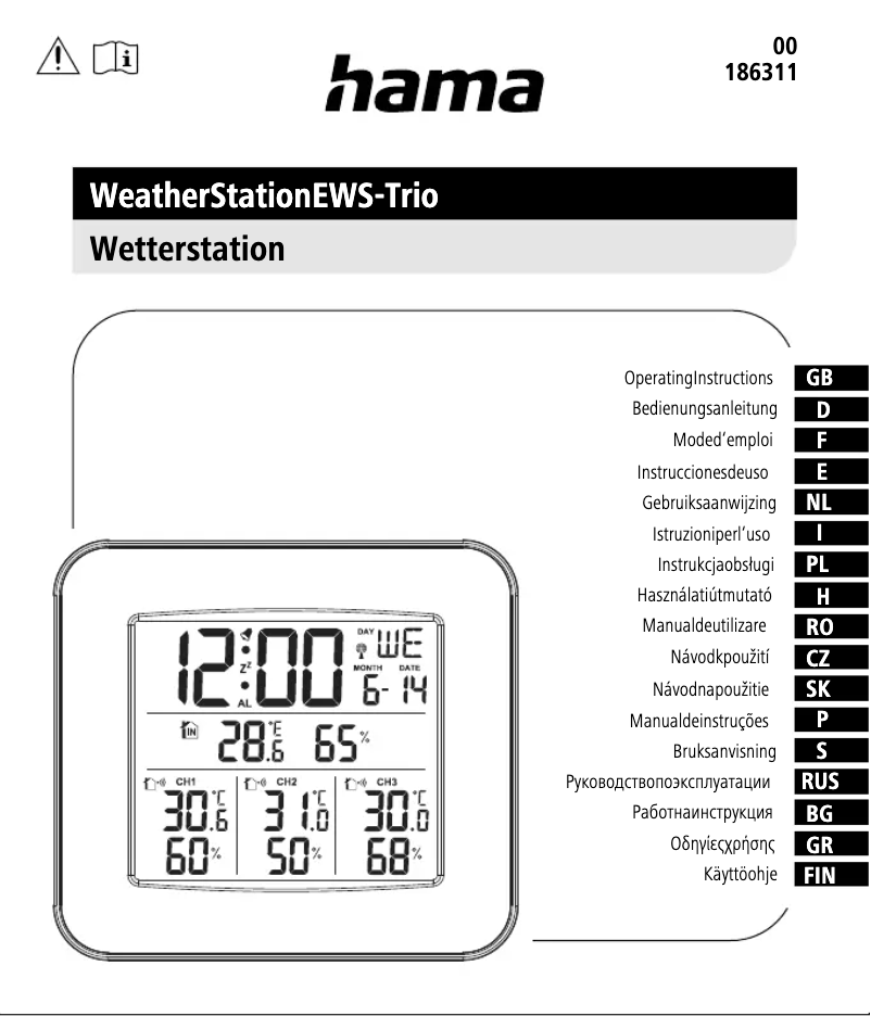 Page 1 of the manual User Manual Hama EWS-Trio