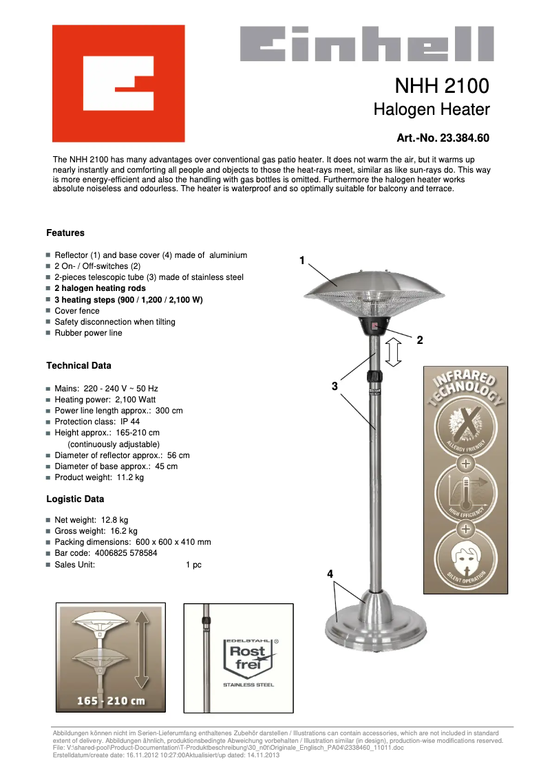Image de la première page du manuel de l'appareil NHH 2100