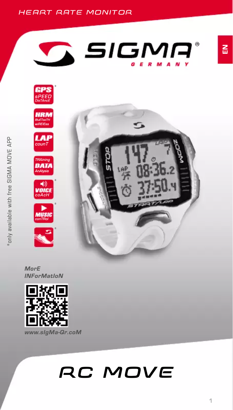 Page 1 de la notice Manuel utilisateur Sigma RC Move & Move App