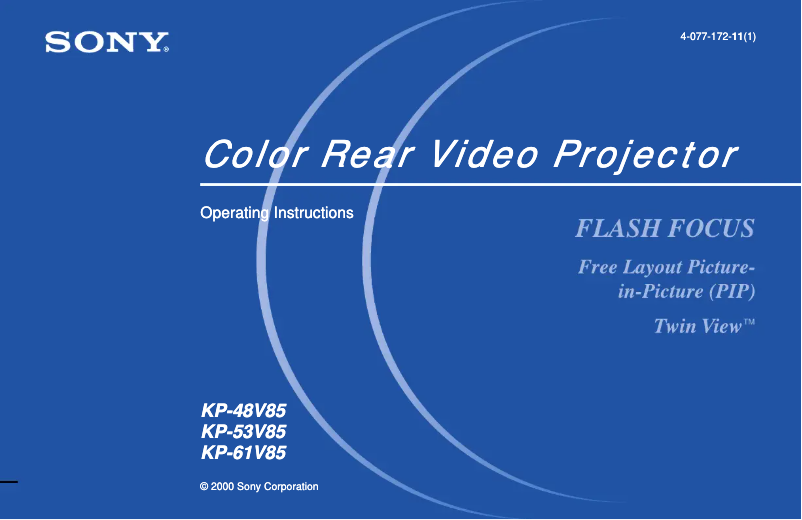 Page 1 de la notice Manuel utilisateur Sony KP-61V85