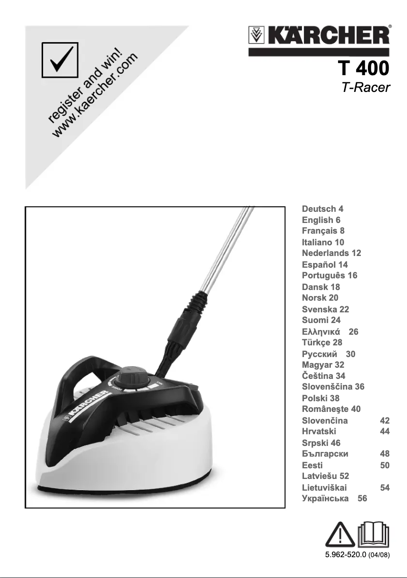 Page 1 of the manual User Manual Kärcher T-Racer 400