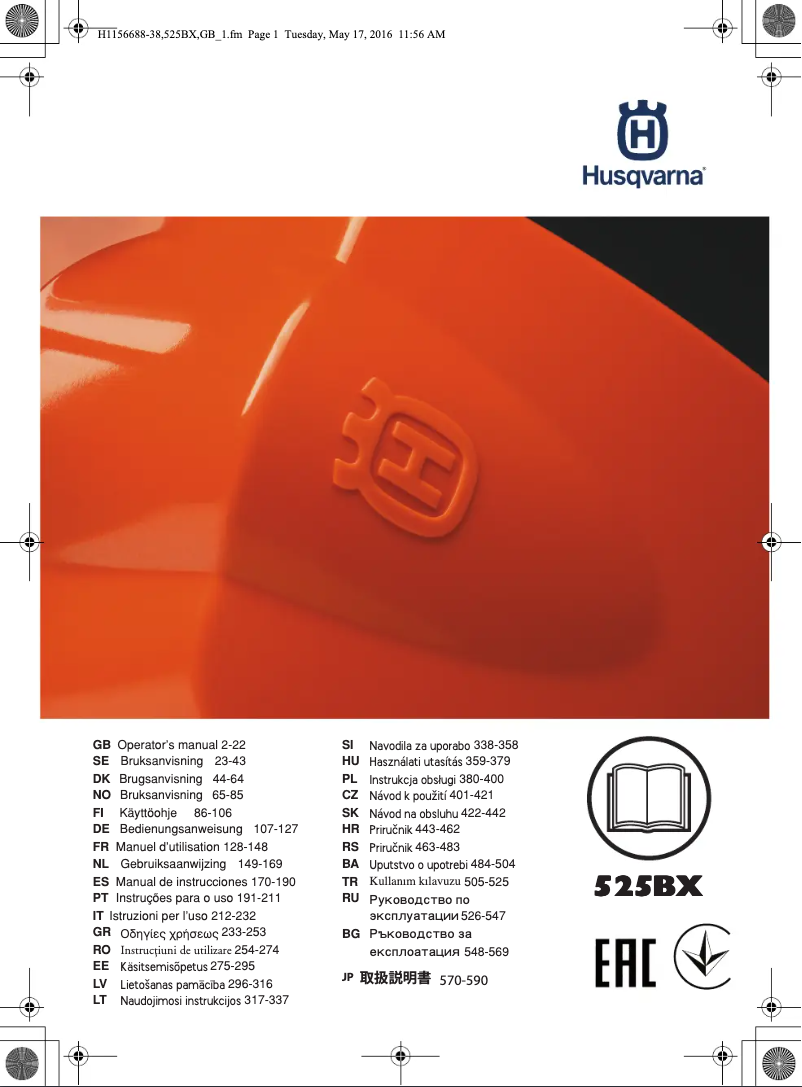 Page n°1 - Manuel utilisateur Husqvarna 525ECS