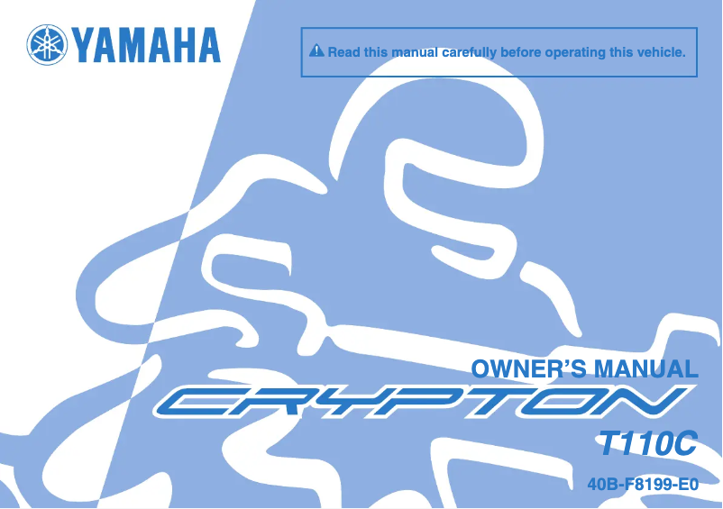 Page n°1 - Manuel utilisateur Yamaha T105 (2006)