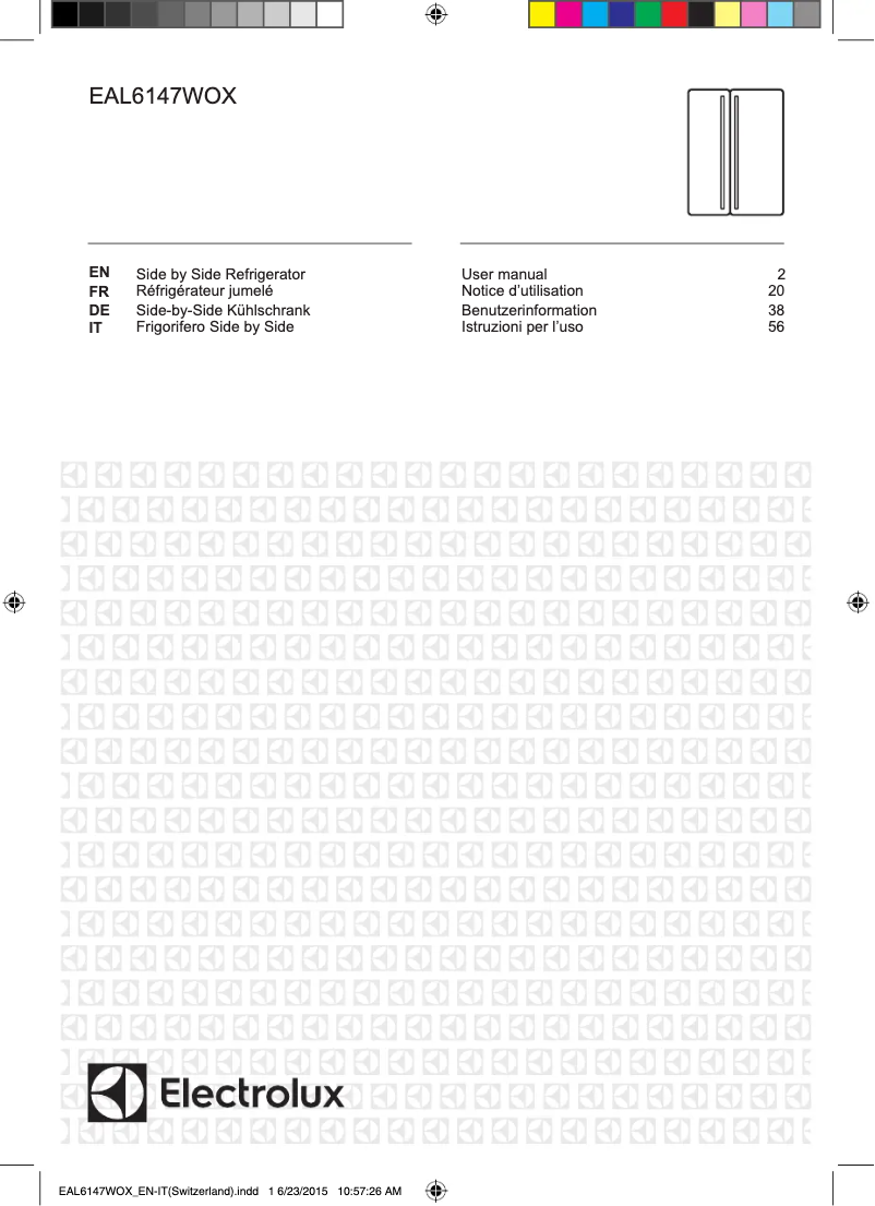 Page 1 de la notice Manuel utilisateur Electrolux EAL6147WOX