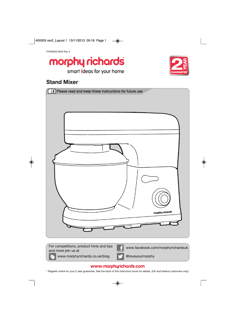 Página 1 del manual Manual de usuario Morphy Richards 400006