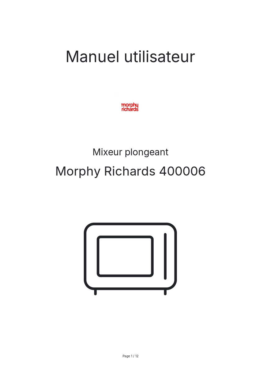 Image de la première page du manuel de l'appareil 400006