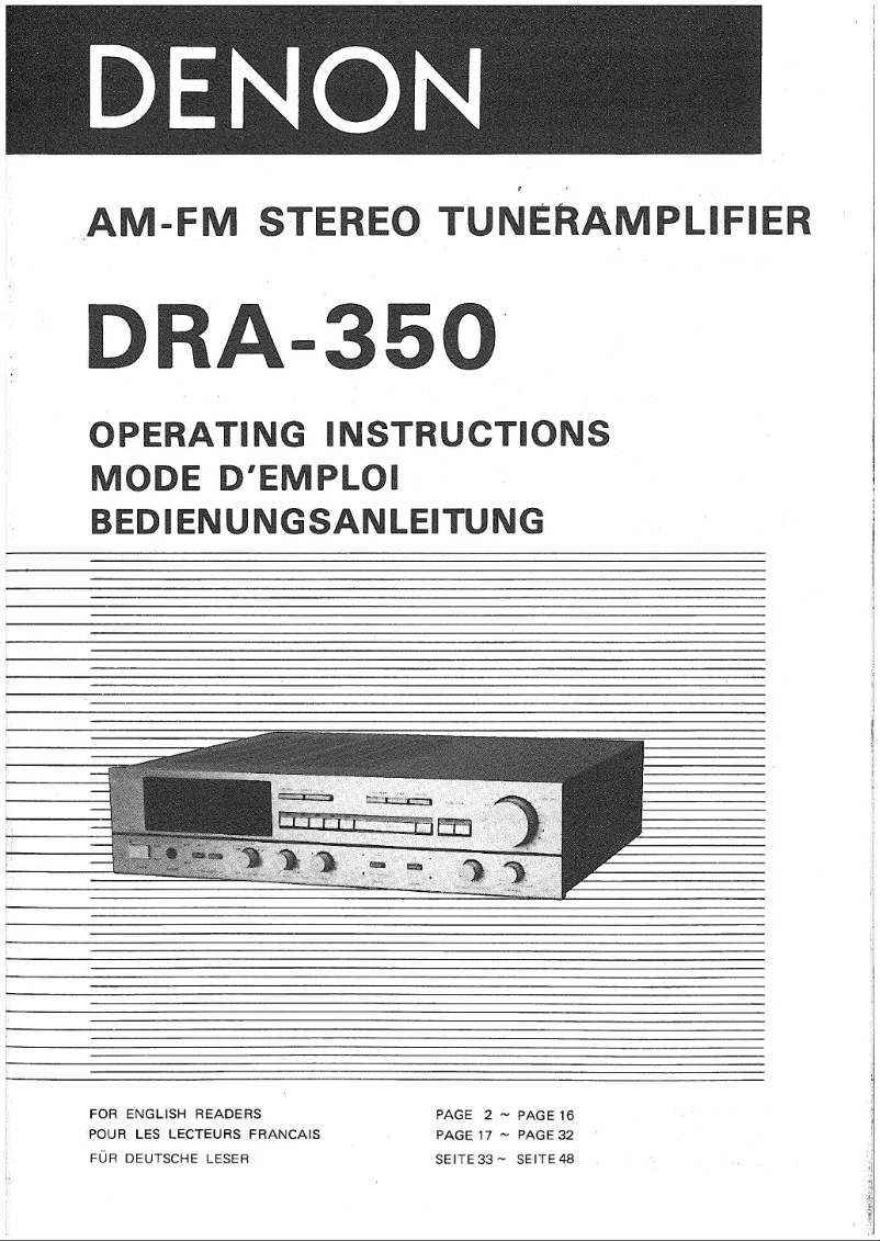 Página 1 del manual Manual de usuario Denon DRA-350