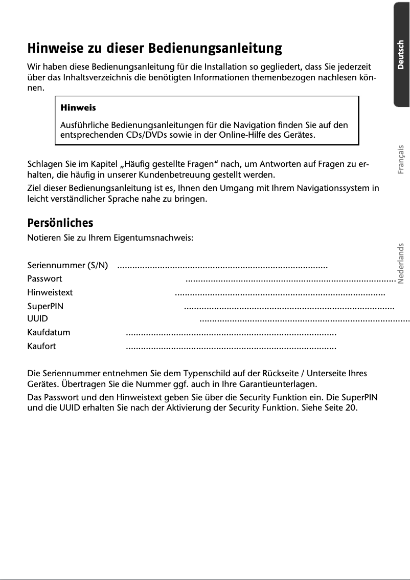 Page 1 de la notice Manuel utilisateur Medion GoPal P5235 M10 (MD 96848)