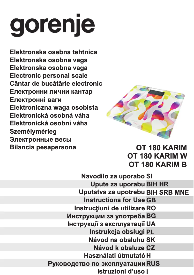 Image de la première page du manuel de l'appareil OT180KARIMB