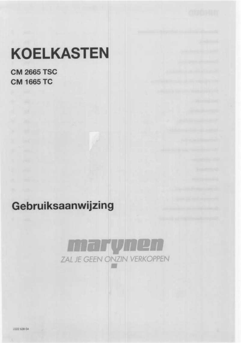 Page n°1 - Manuel utilisateur Marijnen CM 1665 TC