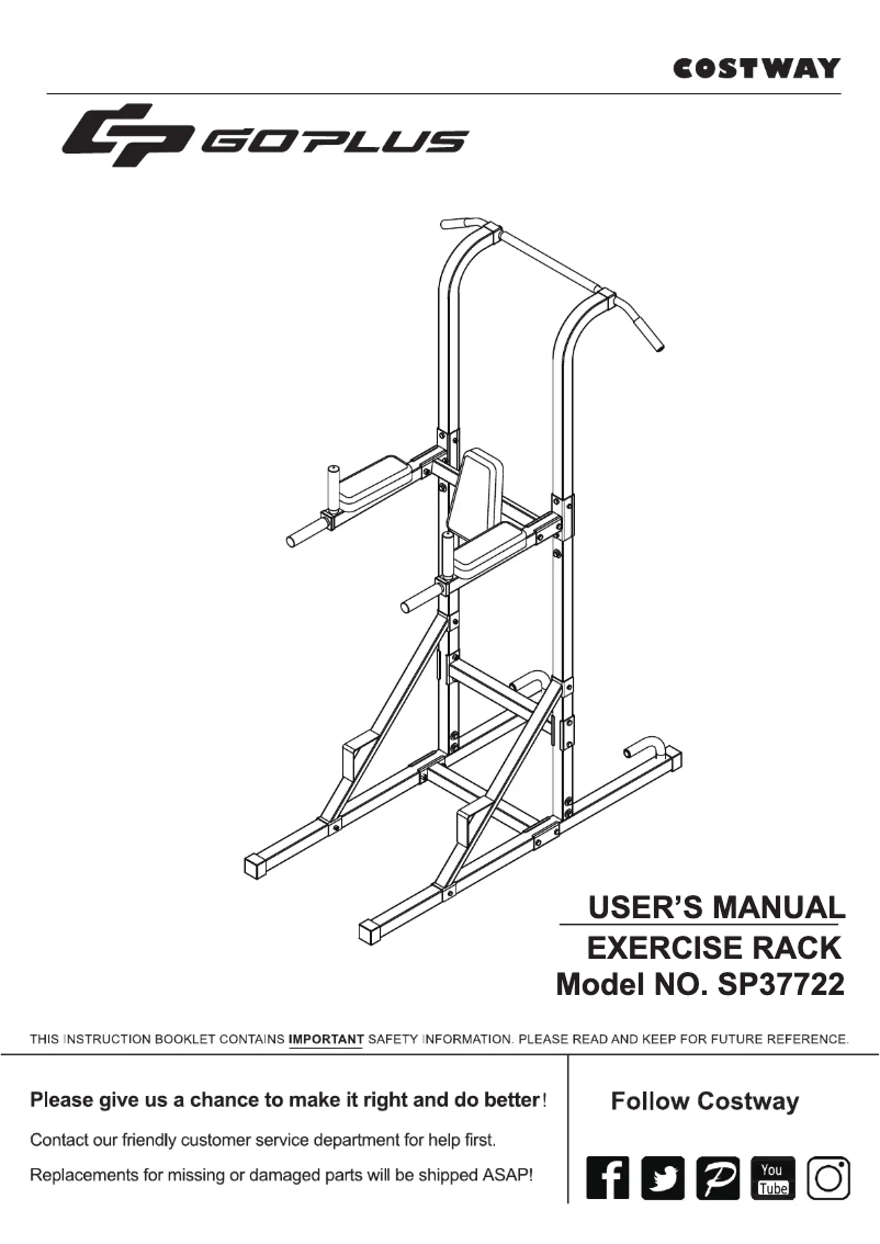 Page n°1 - Manuel utilisateur Costway SP37722