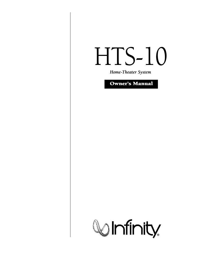 Page 1 de la notice Manuel utilisateur Infinity HTS-10