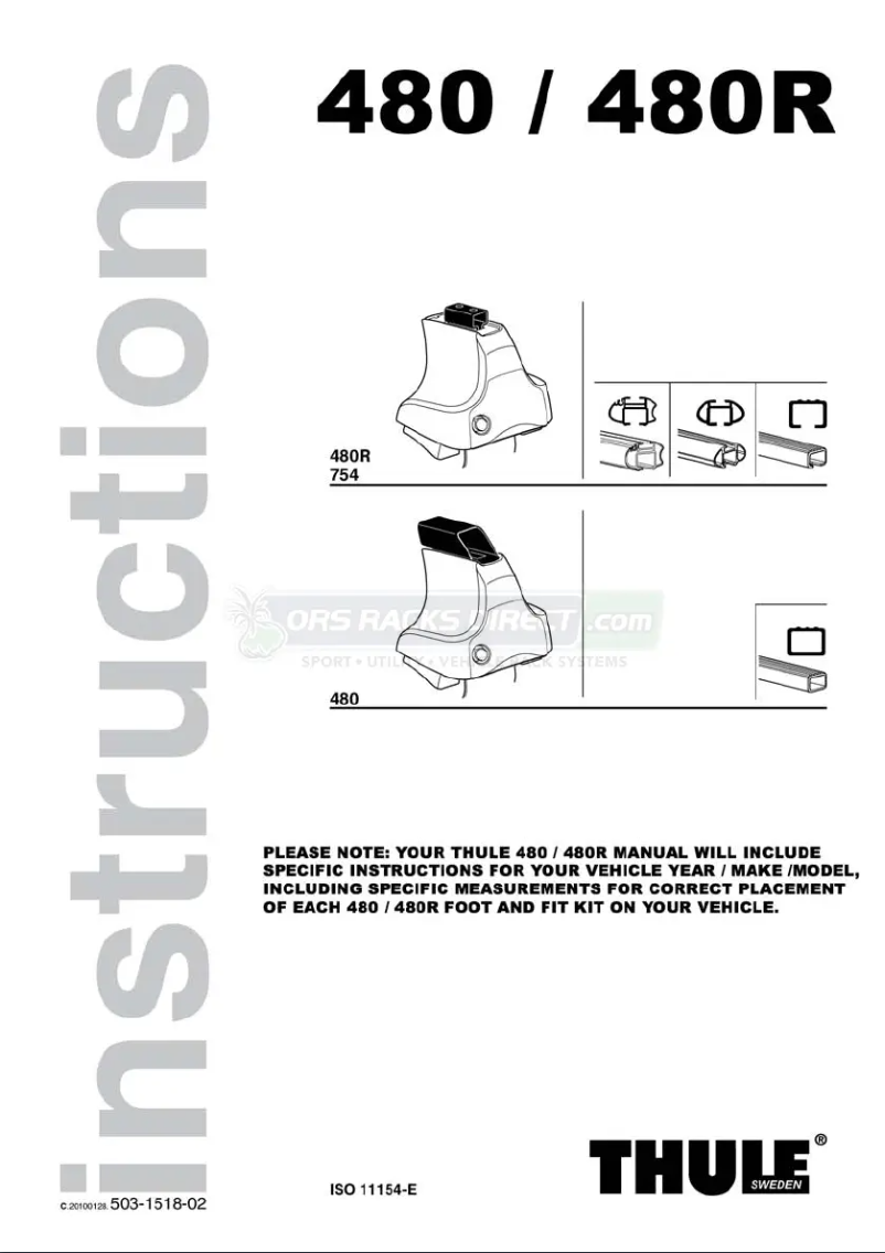 Page 1 de la notice Manuel utilisateur Thule 480