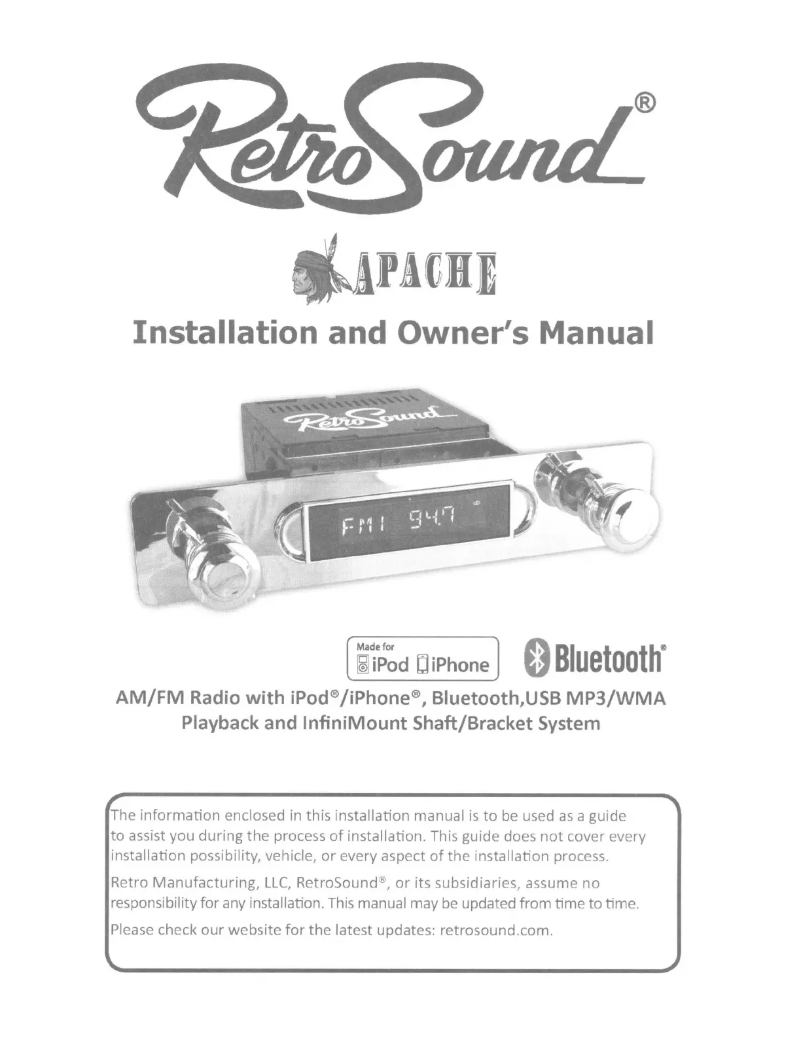 Page n°1 - Manuel utilisateur RetroSound Apache