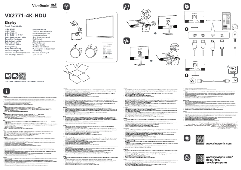 Page 1 de la notice Manuel utilisateur Viewsonic VX2771-4K-HDU