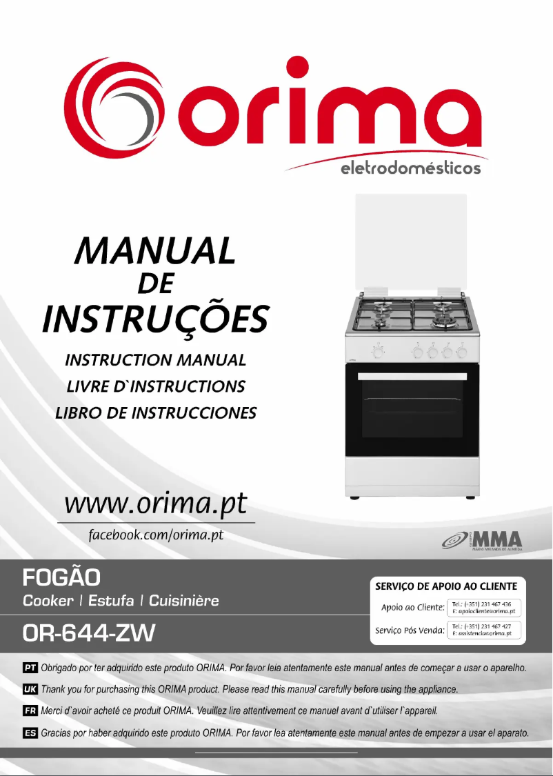 Page 1 de la notice Manuel utilisateur Orima OR 644 ZW