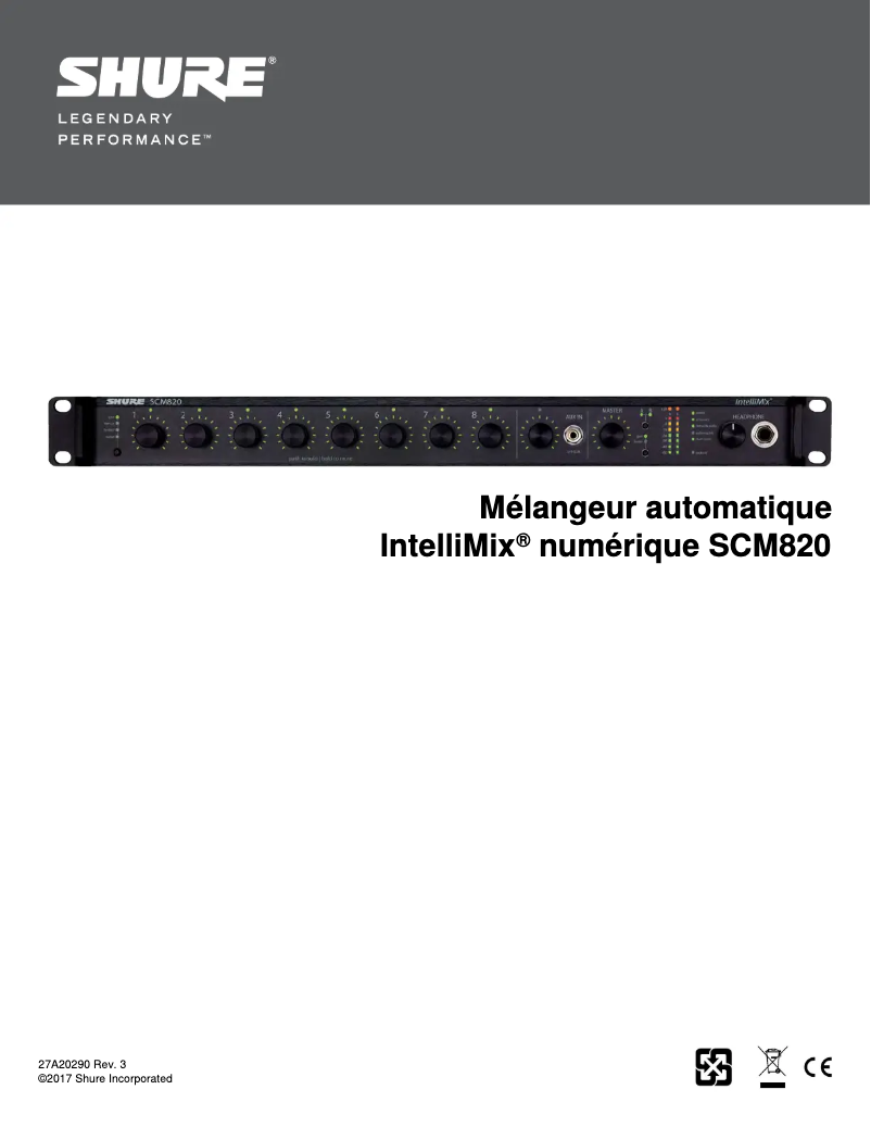 Page n°1 - Manuel utilisateur Shure SCM820