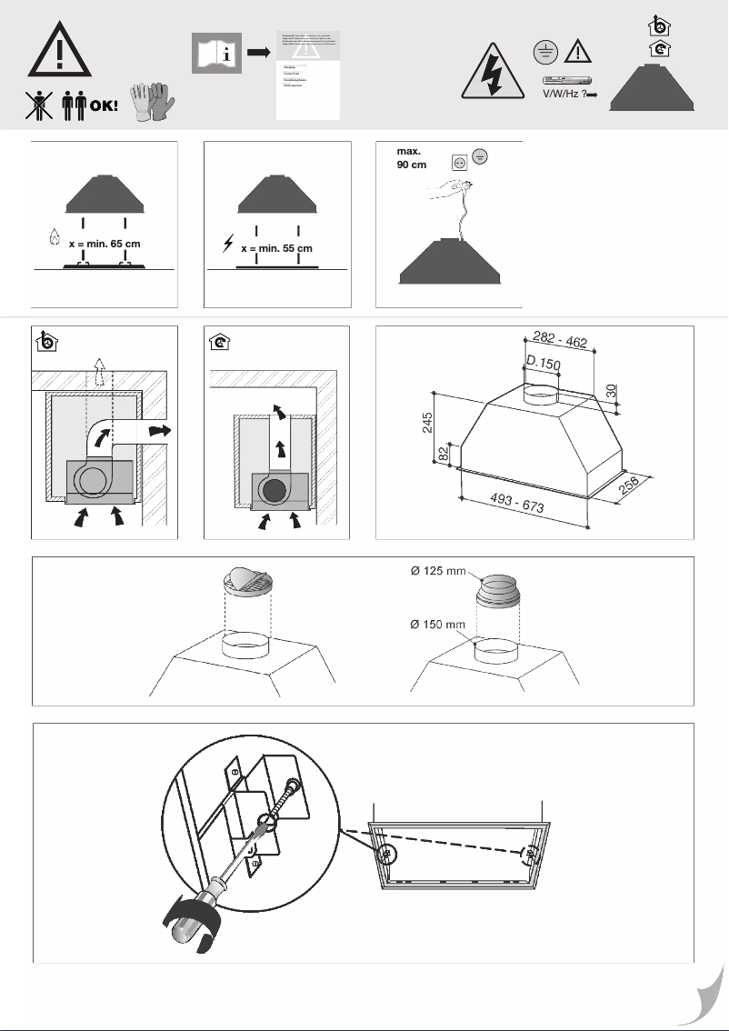 Page 1 de la notice Guide d'installation Pelgrim ISW875RVS