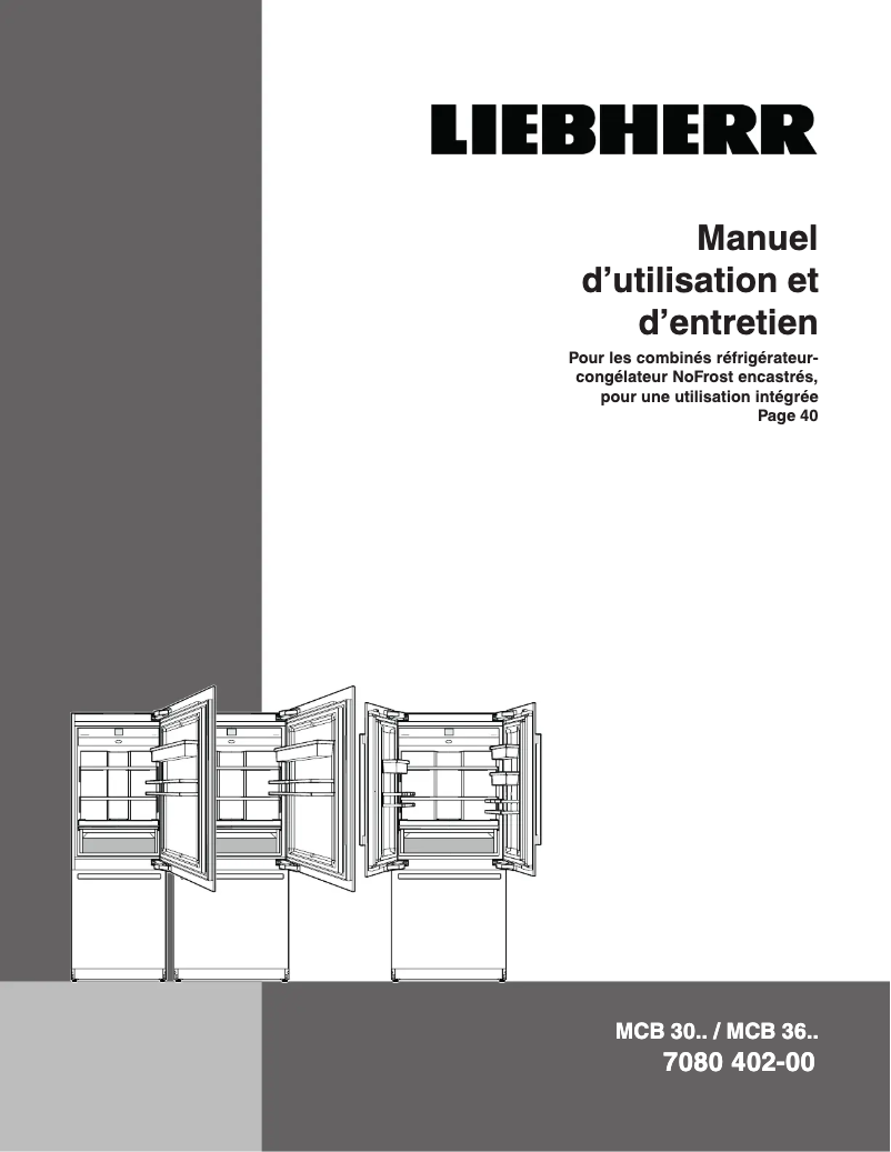Page 1 de la notice Manuel utilisateur Liebherr MCB 3652
