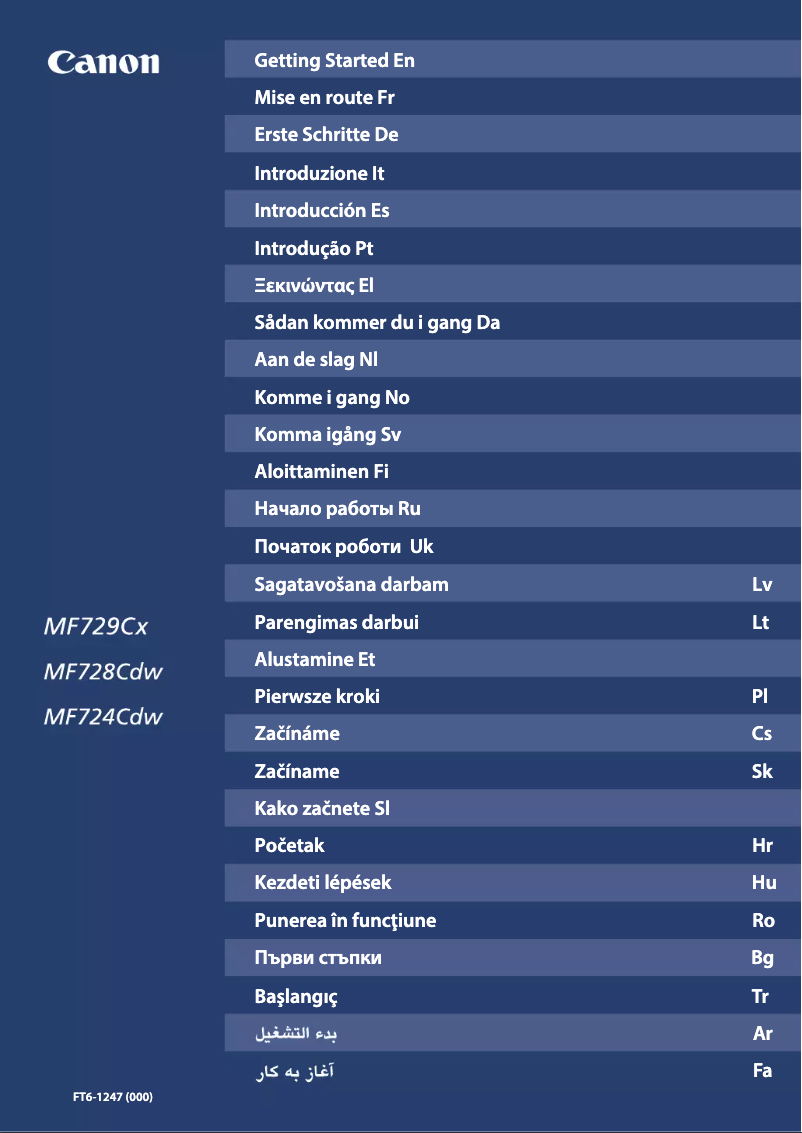 Page 1 de la notice Manuel utilisateur Canon i-Sensys MF724Cdw