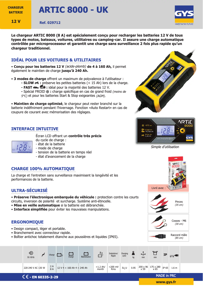 Image de la première page du manuel de l'appareil Artic 8000