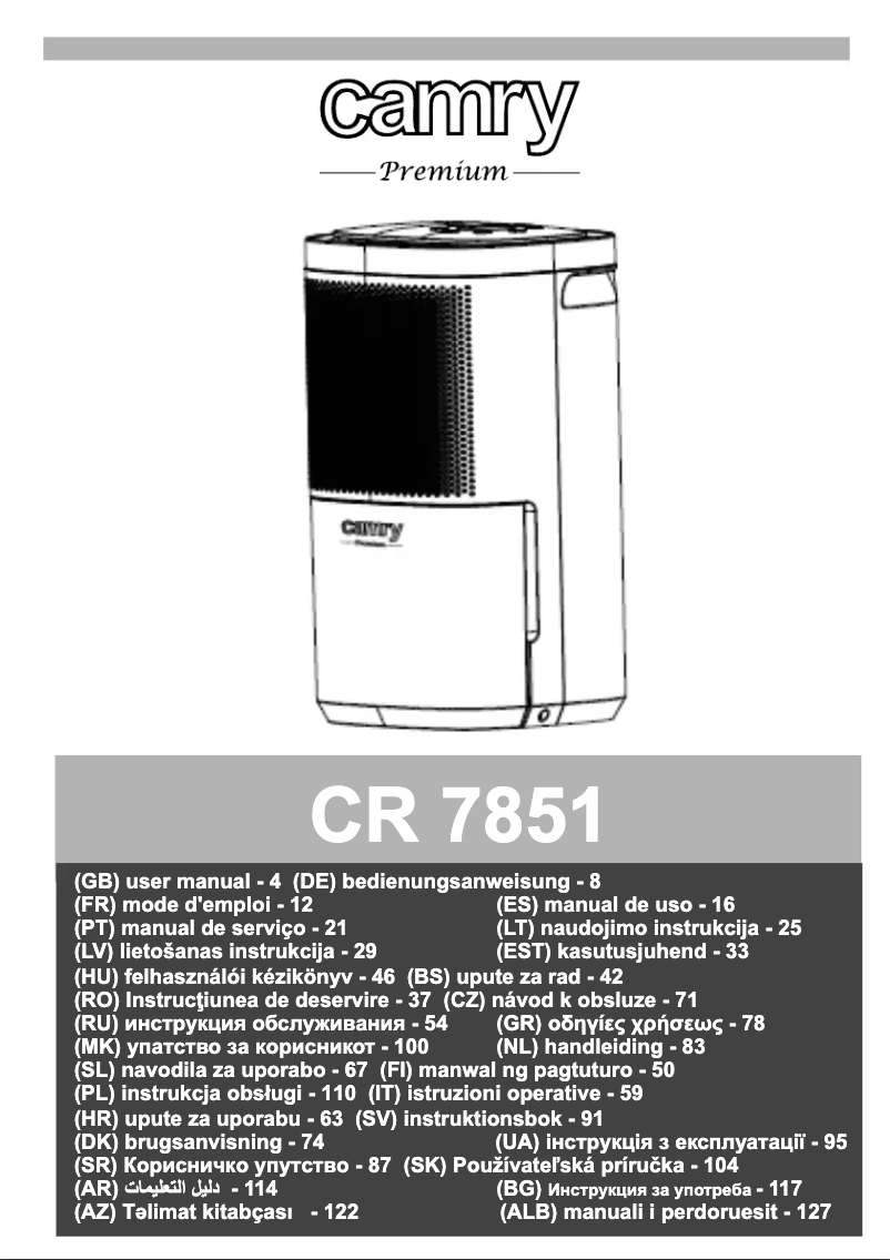 Image de la première page du manuel de l'appareil CR 7851